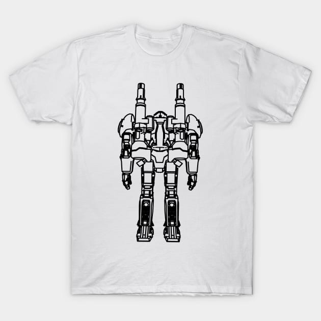 Robot Line Art T-Shirt by Polahcrea